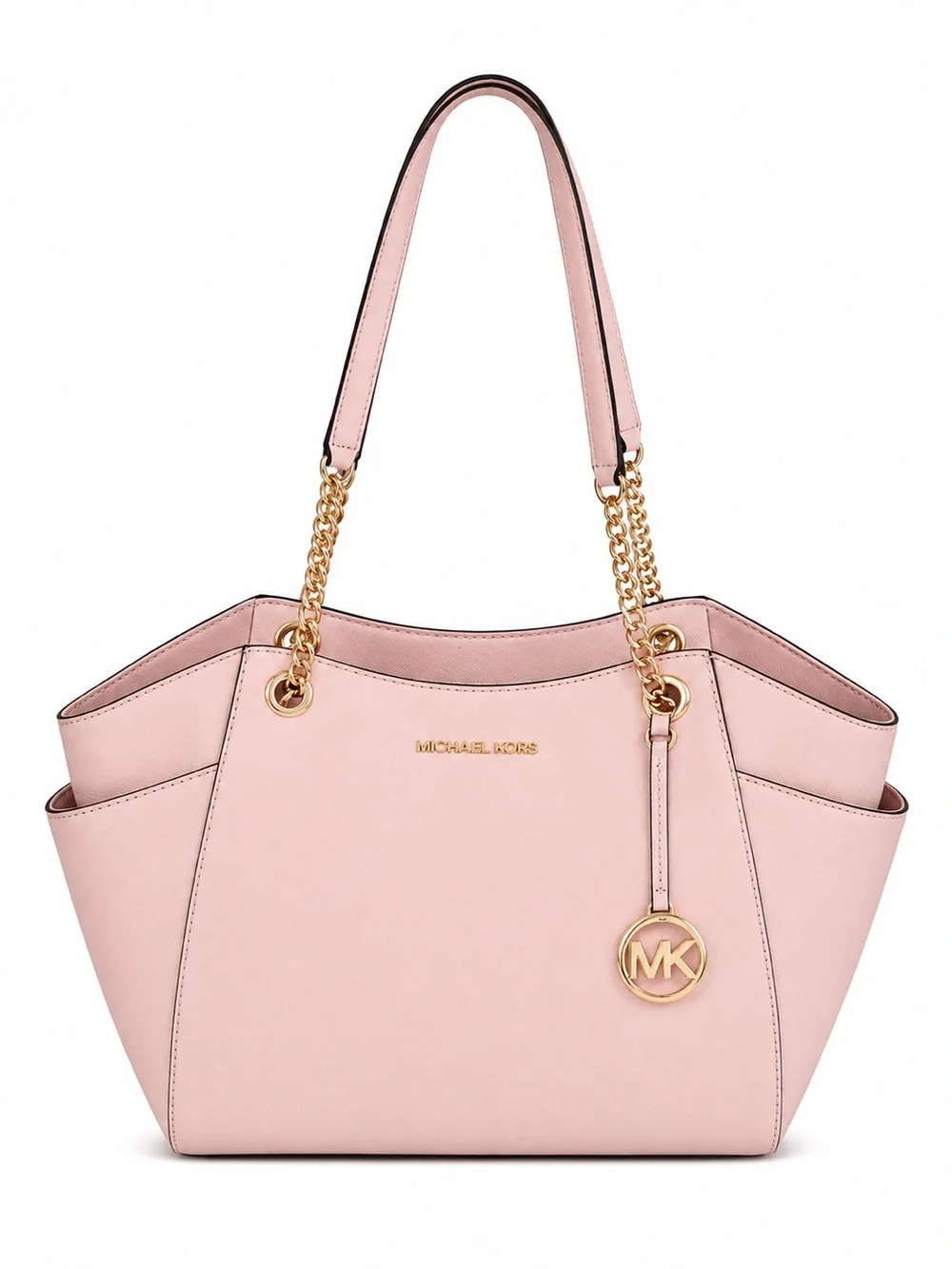 Michael Kors Pink Saffiano Leather Tote Bag large structured shoulder bag